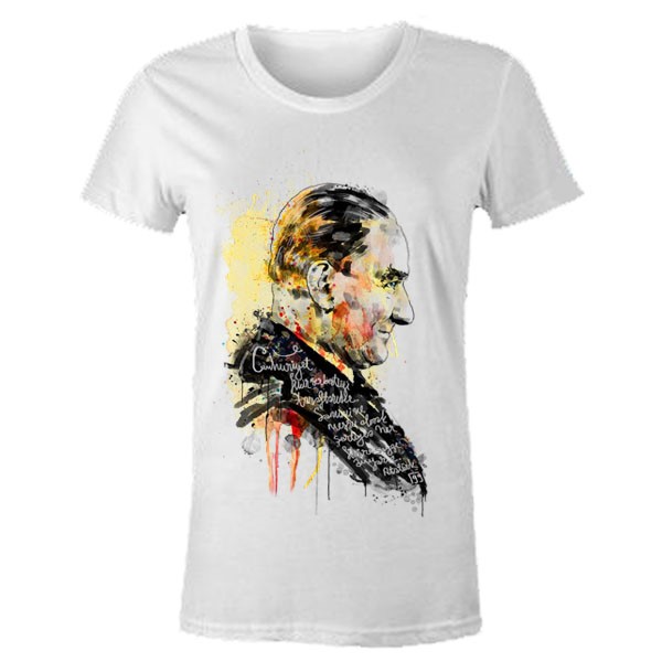 Sulu Boya Atatürk Tişört